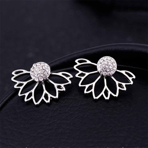 2019 New Crystal Flower Drop Earrings for Women Fashion Jewelry Gold Silver Rhinestones Earrings Gift for Party Best Friend