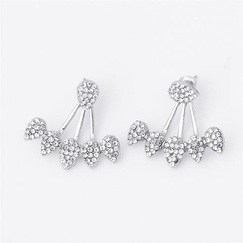 2019 New Crystal Flower Drop Earrings for Women Fashion Jewelry Gold Silver Rhinestones Earrings Gift for Party Best Friend