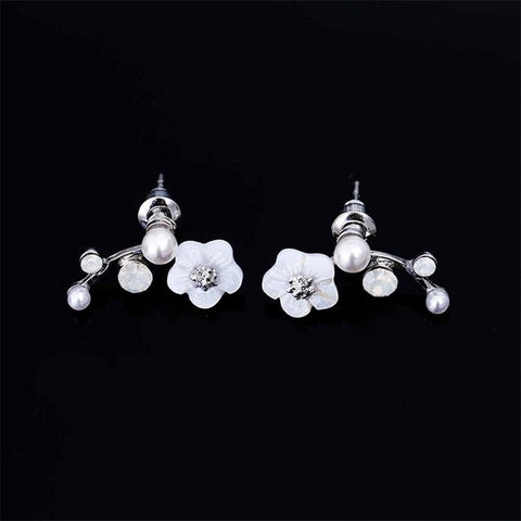 2019 New Crystal Flower Drop Earrings for Women Fashion Jewelry Gold Silver Rhinestones Earrings Gift for Party Best Friend