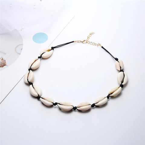 Bohemian Natural Shell Cowrie Necklace for Women Charm Conch Seashell Collar Choker Beach Boho Summer Necklaces Jewelry Collares