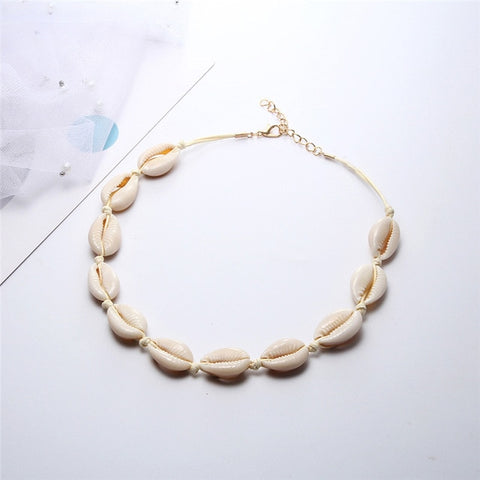 Bohemian Natural Shell Cowrie Necklace for Women Charm Conch Seashell Collar Choker Beach Boho Summer Necklaces Jewelry Collares