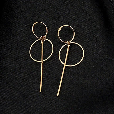 NEW Gold Metal Tassel Earrings for Women Long Circle Pendant Earings Fashion Jewelry Statement Geometric Vorbellen Voor Vrouwen