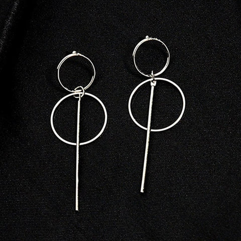 NEW Gold Metal Tassel Earrings for Women Long Circle Pendant Earings Fashion Jewelry Statement Geometric Vorbellen Voor Vrouwen