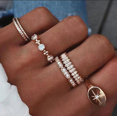 Doocna 20 Style Bohemia Crown Shell Flowers Snake Heart Hollow Geometric Animal High Quality Rings Sets Women Men Party Jewelry