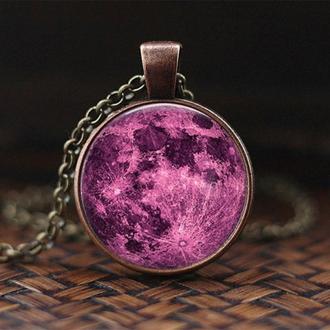 Charming Nebula Necklace Galaxy Space Glass Cabochon Pendant Solar System Jewelry Space Universe Necklace Milky Way Jewelry