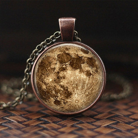 Charming Nebula Necklace Galaxy Space Glass Cabochon Pendant Solar System Jewelry Space Universe Necklace Milky Way Jewelry