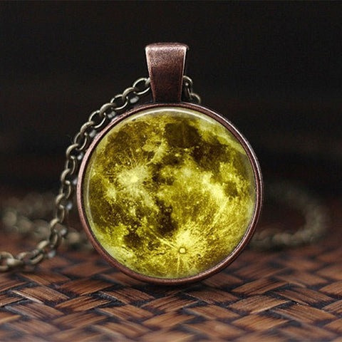 Charming Nebula Necklace Galaxy Space Glass Cabochon Pendant Solar System Jewelry Space Universe Necklace Milky Way Jewelry