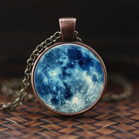 Charming Nebula Necklace Galaxy Space Glass Cabochon Pendant Solar System Jewelry Space Universe Necklace Milky Way Jewelry