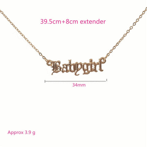 High Quality 2019 New Fashion Jewelry Gold Babygirl Letter Necklace Name Pendants Lovely Gift for the Mom