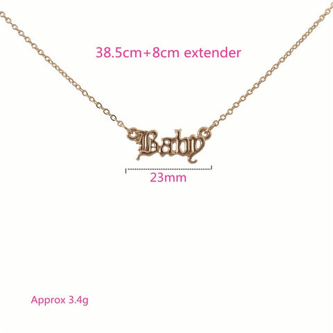 High Quality 2019 New Fashion Jewelry Gold Babygirl Letter Necklace Name Pendants Lovely Gift for the Mom