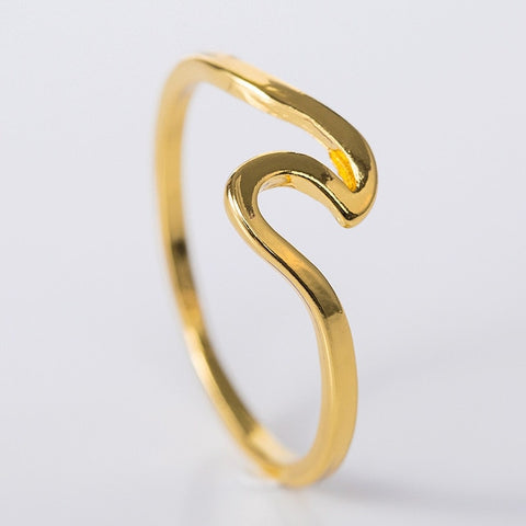 Fashion Simple Wave Rings for Women White Gold Color Wedding Jewelry  Ladies Gifts 2019 New Arrivals Dropshippping