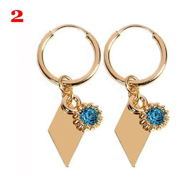 1Pair New Fashion Boho Style Hoop Earrings Cartilage Cross Heart Dangle Drop Ear Rings Trendy Popular Women Jewelry Accessories