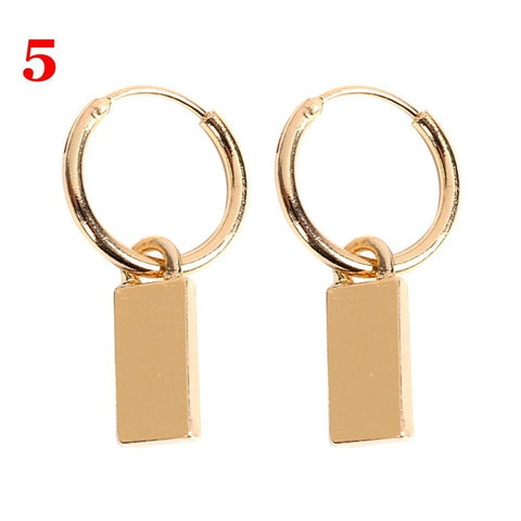 1Pair New Fashion Boho Style Hoop Earrings Cartilage Cross Heart Dangle Drop Ear Rings Trendy Popular Women Jewelry Accessories