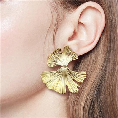 Docona Trendy Metal Gold Silver Star Flower Geometry Butterfly Big Long Drop Dangle Earrings for Women Party Jewelry Brincos