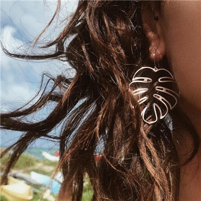 Docona Trendy Metal Gold Silver Star Flower Geometry Butterfly Big Long Drop Dangle Earrings for Women Party Jewelry Brincos