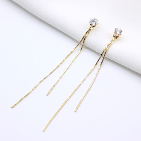 2019 New fashion Dangle Hanging Rhinestone Long Drop Earrings Ear line For Women simple Snake chain Tassel Jewelry brinco bijoux