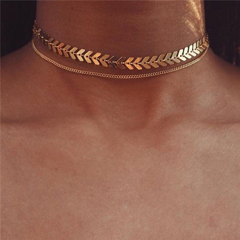 Hottest Fashion Casual Personality Circle Lariat Pendant Gold Color Necklace High Quality Simple Choker Necklaces Women