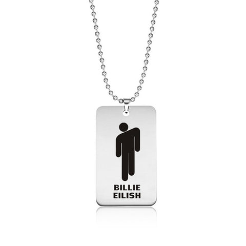 Billie Eilish Pendant Necklace Round Strand Chain Stainless Steel Necklace Fans Gifts Collares Mujer gargantilha Collier femme