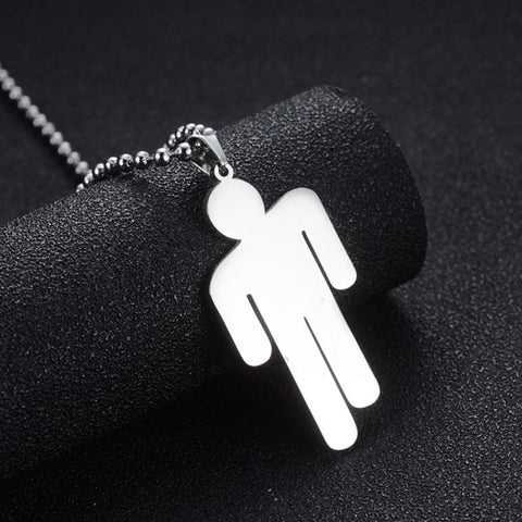 Billie Eilish Pendant Necklace Round Strand Chain Stainless Steel Necklace Fans Gifts Collares Mujer gargantilha Collier femme