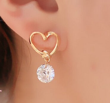 2019 New Crystal Flower Drop Earrings for Women Fashion Jewelry Gold Silver Rhinestones Earrings Gift for Party Best Friend