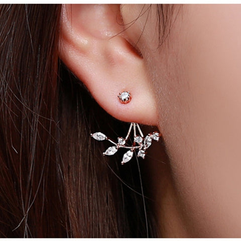 2019 New Crystal Flower Drop Earrings for Women Fashion Jewelry Gold Silver Rhinestones Earrings Gift for Party Best Friend