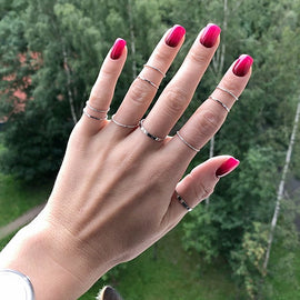 10Pcs Fashion Simple Design Rings For Women Vintage Thin Slim Gold Silver Color Joint Rings Sets for Women Jewelry Finger Jewelr