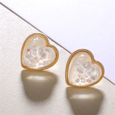 IPARAM 2019 Fashion Korean Gold Women Earrings Round Heart Shaped Oval Earrings Geometric Jewelry Earrings