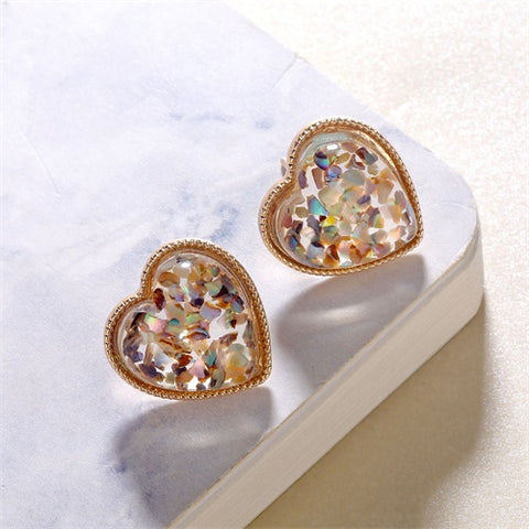 IPARAM 2019 Fashion Korean Gold Women Earrings Round Heart Shaped Oval Earrings Geometric Jewelry Earrings