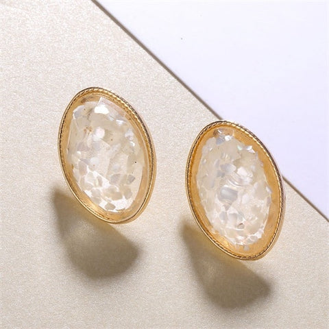 IPARAM 2019 Fashion Korean Gold Women Earrings Round Heart Shaped Oval Earrings Geometric Jewelry Earrings