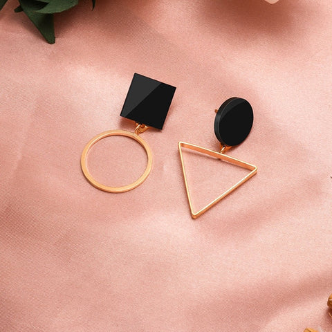 New Fashion Round Dangle Drop Korean Earrings For Women Geometric Round Heart Gold Earring Wedding 2019 double eleven Jewelry