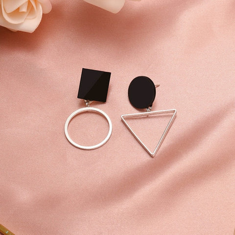 New Fashion Round Dangle Drop Korean Earrings For Women Geometric Round Heart Gold Earring Wedding 2019 double eleven Jewelry