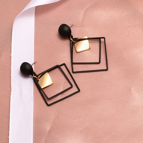 New Fashion Round Dangle Drop Korean Earrings For Women Geometric Round Heart Gold Earring Wedding 2019 double eleven Jewelry