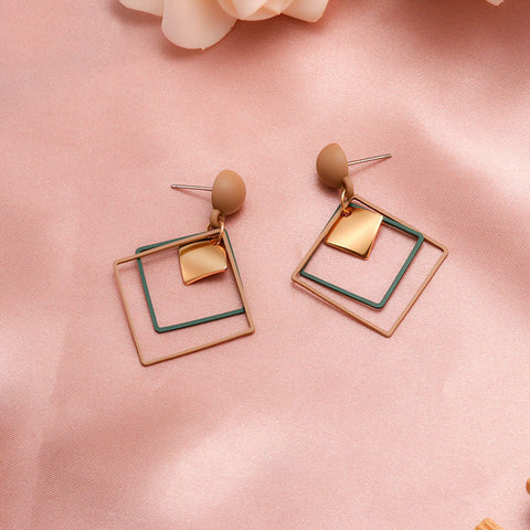 New Fashion Round Dangle Drop Korean Earrings For Women Geometric Round Heart Gold Earring Wedding 2019 double eleven Jewelry