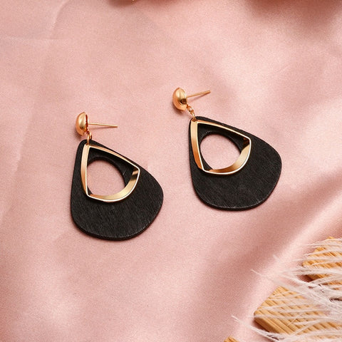 New Fashion Round Dangle Drop Korean Earrings For Women Geometric Round Heart Gold Earring Wedding 2019 double eleven Jewelry