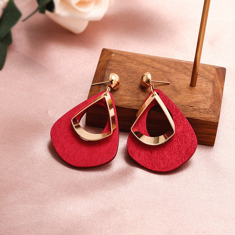 New Fashion Round Dangle Drop Korean Earrings For Women Geometric Round Heart Gold Earring Wedding 2019 double eleven Jewelry