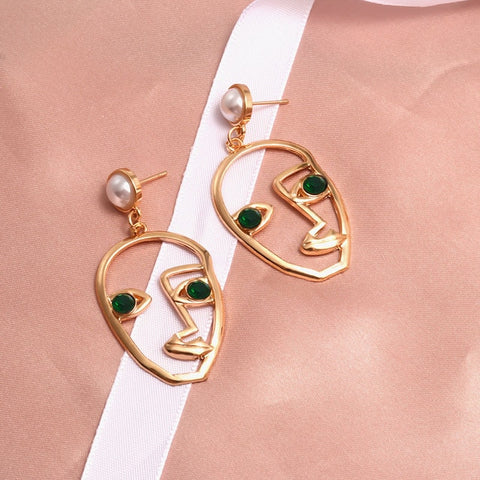 New Fashion Round Dangle Drop Korean Earrings For Women Geometric Round Heart Gold Earring Wedding 2019 double eleven Jewelry