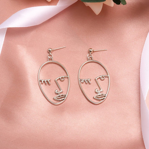 New Fashion Round Dangle Drop Korean Earrings For Women Geometric Round Heart Gold Earring Wedding 2019 double eleven Jewelry