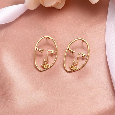 New Fashion Round Dangle Drop Korean Earrings For Women Geometric Round Heart Gold Earring Wedding 2019 double eleven Jewelry