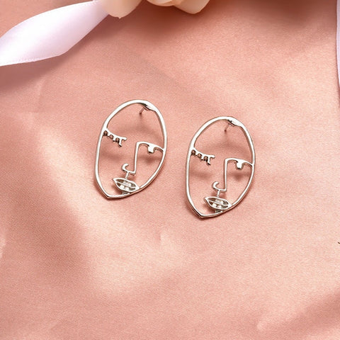 New Fashion Round Dangle Drop Korean Earrings For Women Geometric Round Heart Gold Earring Wedding 2019 double eleven Jewelry