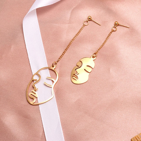 New Fashion Round Dangle Drop Korean Earrings For Women Geometric Round Heart Gold Earring Wedding 2019 double eleven Jewelry