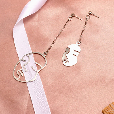 New Fashion Round Dangle Drop Korean Earrings For Women Geometric Round Heart Gold Earring Wedding 2019 double eleven Jewelry