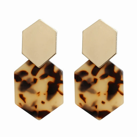 Statement Tortoiseshell Acetate Resin Acrylic Za Drop Earrings colorful Earing Gold Geometric Earings Fashion Jewelry 2019 New