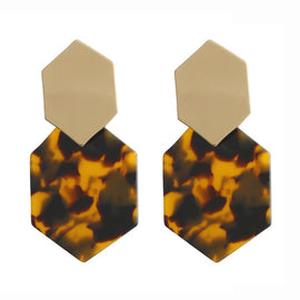 Statement Tortoiseshell Acetate Resin Acrylic Za Drop Earrings colorful Earing Gold Geometric Earings Fashion Jewelry 2019 New