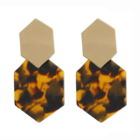 Statement Tortoiseshell Acetate Resin Acrylic Za Drop Earrings colorful Earing Gold Geometric Earings Fashion Jewelry 2019 New