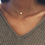 Tiny Heart Choker Necklace for Women gold Silver Chain Smalll Love Necklace Pendant on neck Bohemian Chocker Necklace Jewelry533