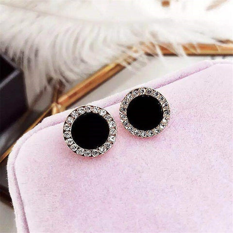 Statement Earrings 2019 Black Square Geometric Earrings For Women Crystal Luxury Wedding Rhinestone Earring Gold Color EB447