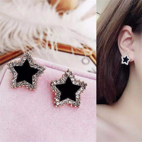 Statement Earrings 2019 Black Square Geometric Earrings For Women Crystal Luxury Wedding Rhinestone Earring Gold Color EB447