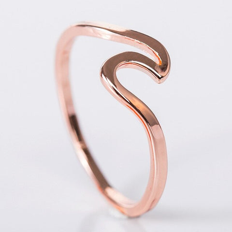 Mossovy Wave Alloy Silver Rings Charms Rose Gold Ring Minimalist Jewelry Wedding Rings for Women Bague Femme Anillos Mujer