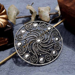 Vintage Ethnic Gravel Alloy Large Metal Water Ring Adjustable Opening Fashion Jewelry Personality Female Retro Finger Ornament