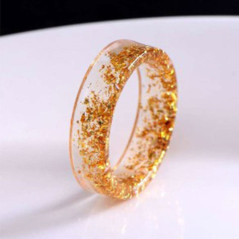 Hot Unique Clear Resin Ring Handmade Dried Flower Epoxy Rings Men Colorful Pattern Transparent Round Rings Jewelry for Women